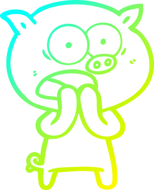 Bir insan tarafından çizilmiş bağıran domuz çizgi filmi çizimi.