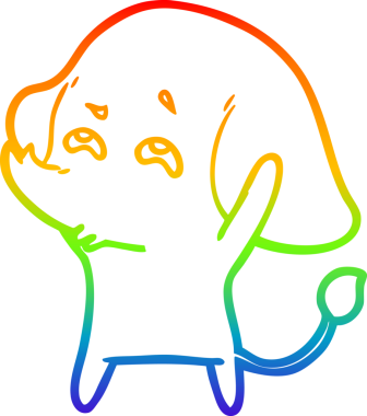 gökkuşağı gradyan çizimi bir insan tarafından çizilmiş bir fil karikatürü