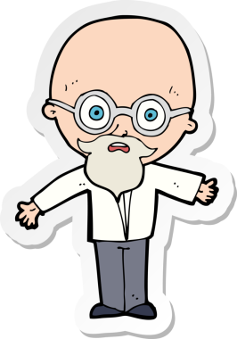 Bir insan tarafından çizilmiş dahi bir bilim adamının çıkartması.