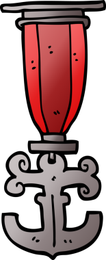 Bir insan tarafından çizilmiş karalama denizci madalyası.