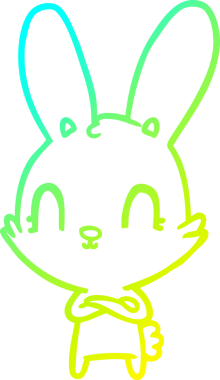 Bir insan tarafından çizilmiş şirin bir çizgi film tavşanı çizimi.