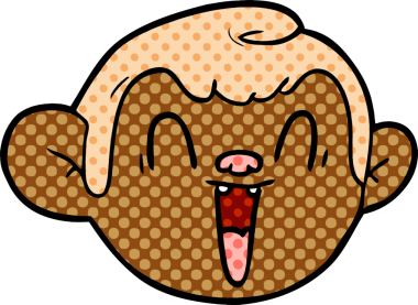 bir insan tarafından çizilmiş maymun yüzü