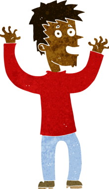 Bir insan tarafından çizilmiş heyecanlı bir çizgi film.