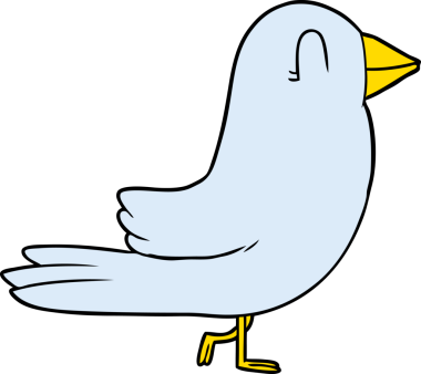 Bir insan tarafından çizilmiş çizgi film kuşu.