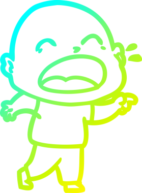 Bir insan tarafından çizilmiş kel adam diye bağıran bir çizgi film çizimi.