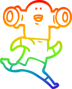 Gökkuşağı gradyan çizgisi, bir insan tarafından çizilen dost canlısı bir uzaylı çizgi filmi.