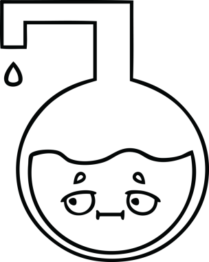 Bir insan tarafından çizilmiş bir bilim deneyinin çizgi çizimi