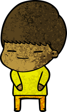 Bir insan tarafından çizilmiş kendini beğenmiş bir çocuk.