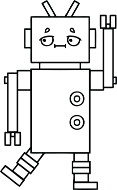 Bir insan tarafından çizilmiş robot çizimi