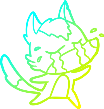 Bir insan tarafından çizilmiş ağlayan kurdun soğuk çizgi çizimi.