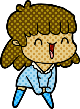 Bir insan tarafından çizilmiş karikatür kadın.