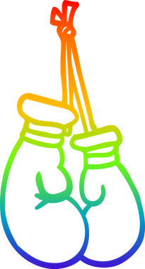 Bir insan tarafından çizilmiş bir çizgi film boks eldiveninin gradyan çizimi