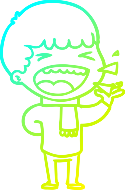 Bir insan tarafından çizilmiş gülen adamın soğuk çizgi çizimi.