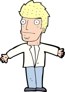 Bir insan tarafından çizilmiş, kafası karışmış bir adam.