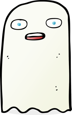 Bir insan tarafından çizilmiş komik çizgi film hayaleti.