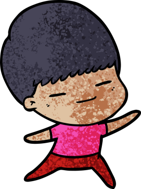 Bir insan tarafından çizilmiş kendini beğenmiş bir çocuk.