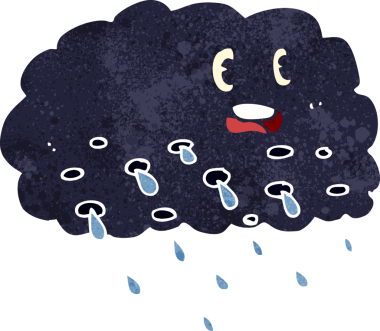 bir insan tarafından çizilmiş yağmur bulutu