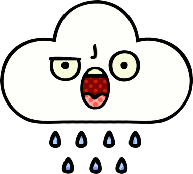 Bir insan tarafından çizilmiş bir yağmur bulutu çizgi filmi.