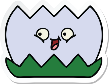 Bir insan tarafından çizilmiş şirin bir nilüfer çiçeğinin çıkartması.