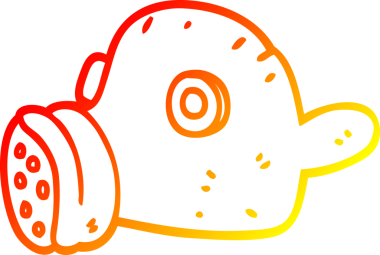 Bir insan tarafından çizilmiş bir gaz maskesinin sıcak çizgi çizimi