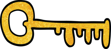 Bir insan tarafından çizilmiş altın karalama anahtarı.