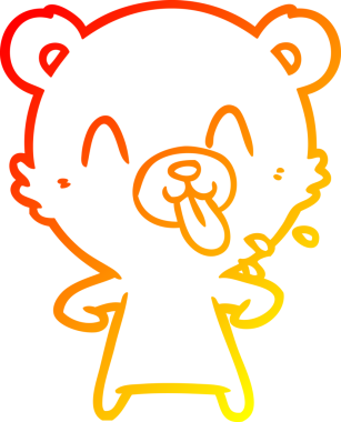 Bir insan tarafından çizilmiş kaba bir çizgi film ayısının sıcak çizgi çizimi