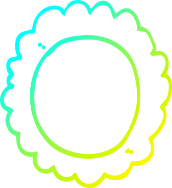 Bir insanın çizdiği karikatür çiçeğinin soğuk gradyan çizgisi.