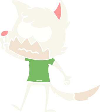 Bir insan tarafından çizilmiş düz renkli çizgi film.