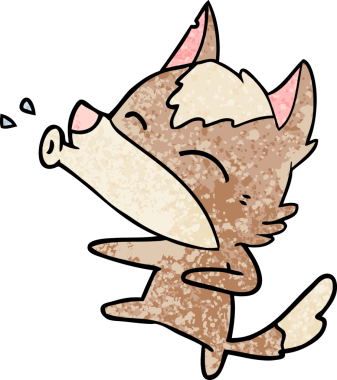 Bir insan tarafından çizilmiş uluyan kurt çizgi filmi.