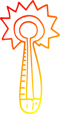 Bir insan tarafından çizilmiş sıcak termometrenin sıcak çizgi çizimi