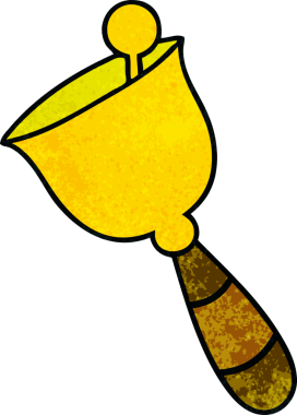 Bir insan tarafından çizilen zil retro grunge desen karikatürü.