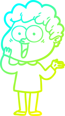 Bir insan tarafından çizilmiş mutlu bir adamın soğuk çizgi çizimi.