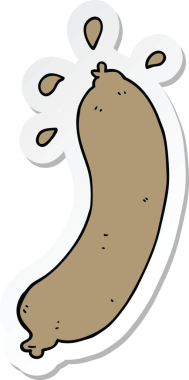 Bir insan tarafından çizilmiş bir sosisin çıkartması.