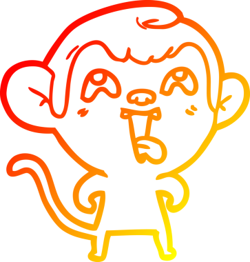 İnsan tarafından çizilmiş çılgın bir çizgi maymunun sıcak çizgi çizimi