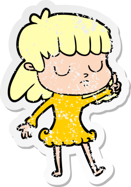 Bir insan tarafından çizilmiş ilgisiz bir karikatür çıkartması.