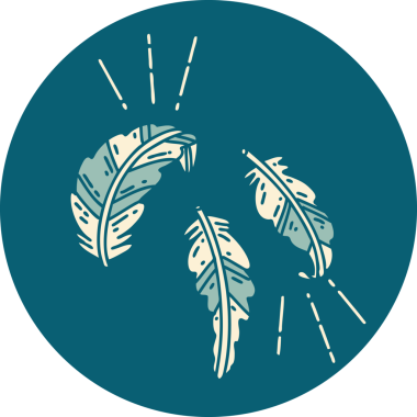 Bir insan tarafından çizilmiş dövme tarzı tüylerin simgesi