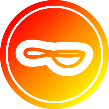 Bir insan tarafından çizilmiş sıcak gradyan bitişli tava dairesel simgesi