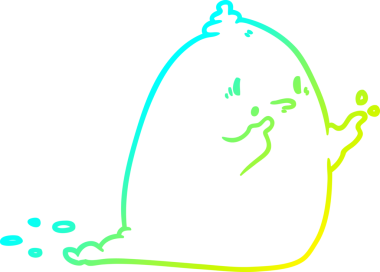 Bir insan tarafından çizilmiş ürkütücü bir hayaletin soğuk gradyan çizgisi