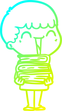 Bir insan tarafından çizilmiş mutlu bir adamın soğuk çizgi çizimi.