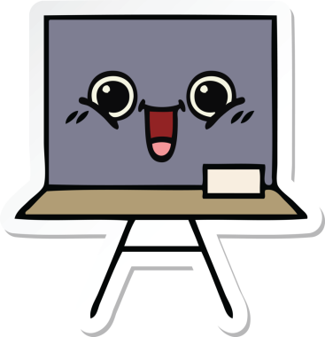 Bir insan tarafından çizilmiş şirin bir karikatür çıkartması.