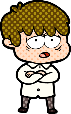 Bir insan tarafından çizilmiş bitkin çocuk çizgi filmi.