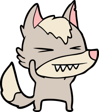 Bir insan tarafından çizilmiş kızgın kurt çizgi filmi.