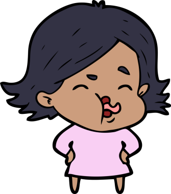 Bir insan tarafından çizilen karikatür kızı.