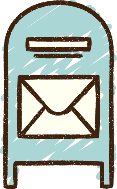 Bir insan tarafından çizilmiş posta kutusu tebeşiri çizimi