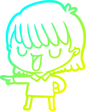 Bir insan tarafından çizilmiş bir karikatür kadın çizimi.