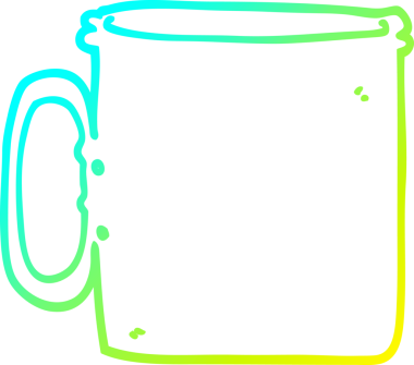 Bir insan tarafından çizilmiş bir kahve karikatürü çizimi.