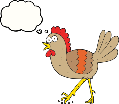 Bir insan tarafından çizilmiş serbest çizim baloncuk çizgi film tavuğu