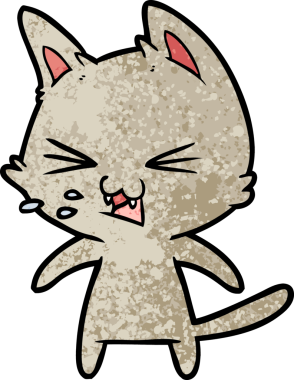 Bir insan tarafından çizilmiş kedi tıslaması.