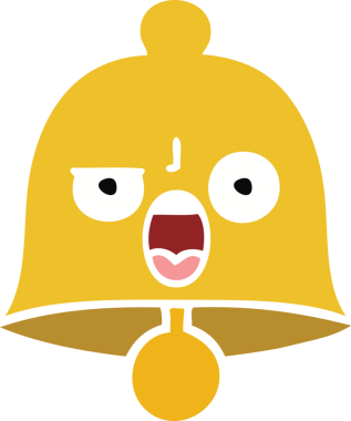 Bir insan tarafından çizilmiş eski bir çanın düz rengi