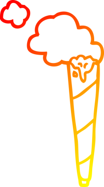 Bir insan tarafından çizilmiş sıcak çizgi çizgi film çizimi.